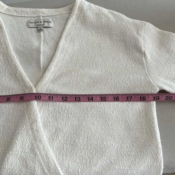 Madewell Texture & Thread Wrap Boucle Top in Bright Ivory Size S - Picture 7 of 11